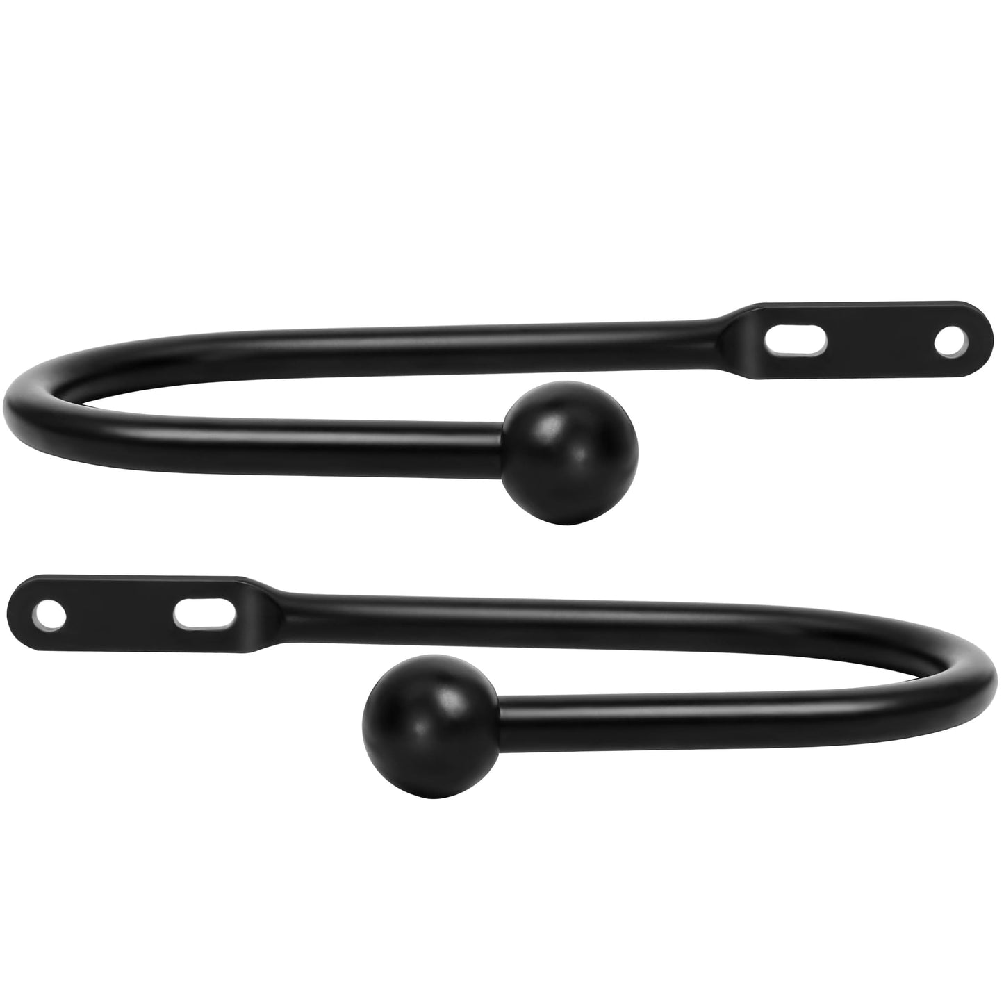 VRSS Wall Mount Curtain Tiebacks Drapery Holdbacks Curtain Holdback Hooks 6" L x 3" W Simple Style (4pcs Black)