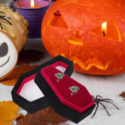 KICHOUSE Coffin Ring Box Gothic Ring Box Jewelry Storage for Rings Halloween Jewelry for Wedding Proposal Portable Travel Case 3.62 X 2.12 X 1.69 in