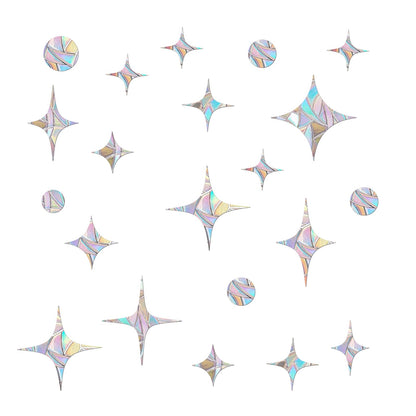 60 Pieces Static Window Clings Anti Collision Window Decals for Bird Strikes, Glass Door Window Stickers, Stop Birds Flying into Windows, Star Style