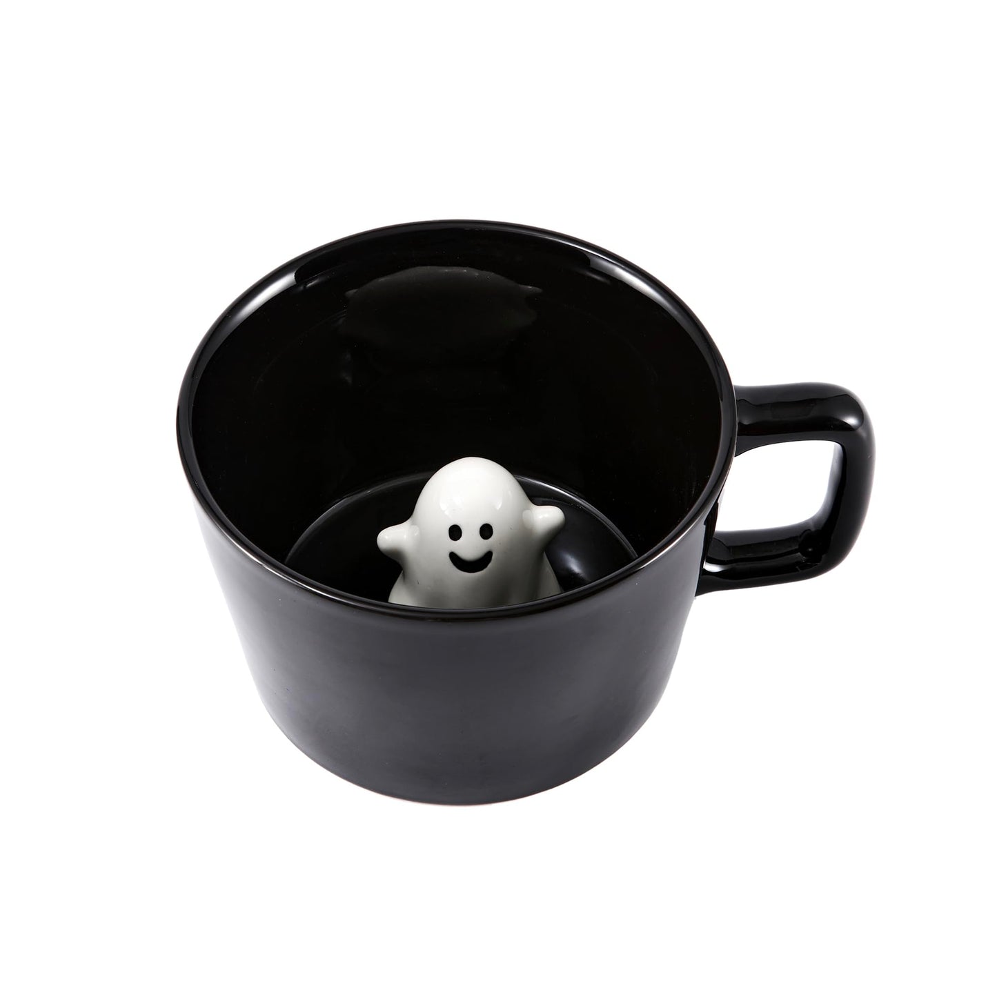 Bico White Ghost Large Ceramic Halloween Surprise Mug, for Coffee, Milk, Hot Chocolate, Halloween Decoration, Day of The Dead Decor