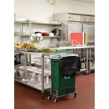 Rubbermaid Commercial Products Slim Jim Trash/Garbage Can with Venting Channels, 16-Gallon, Green, for Kitchen/Office/Workspace