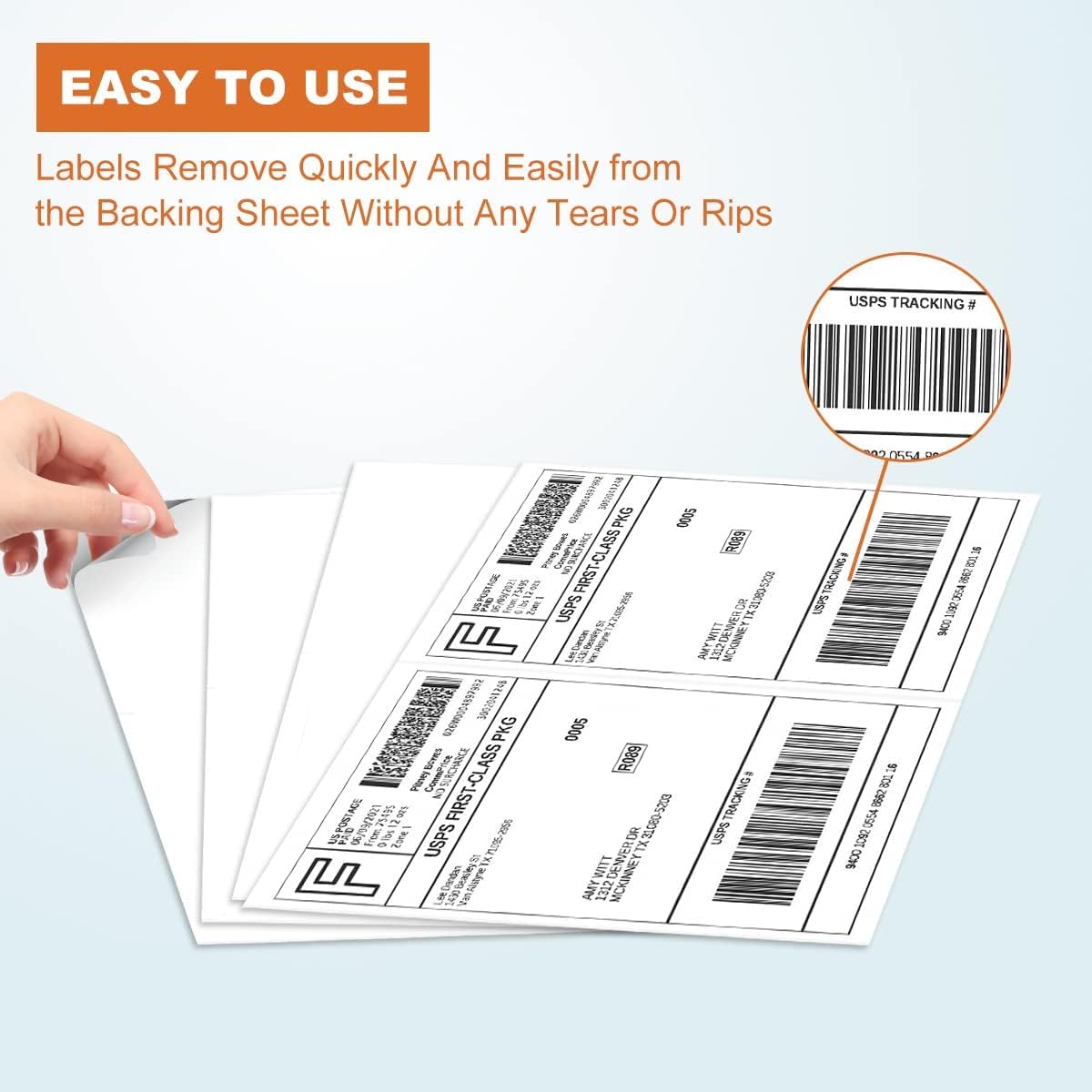 Half Sheet Laser/Ink Jet Shipping Labels UPS FedEx Address Labels (2000 Sheets, 4000 Labels)
