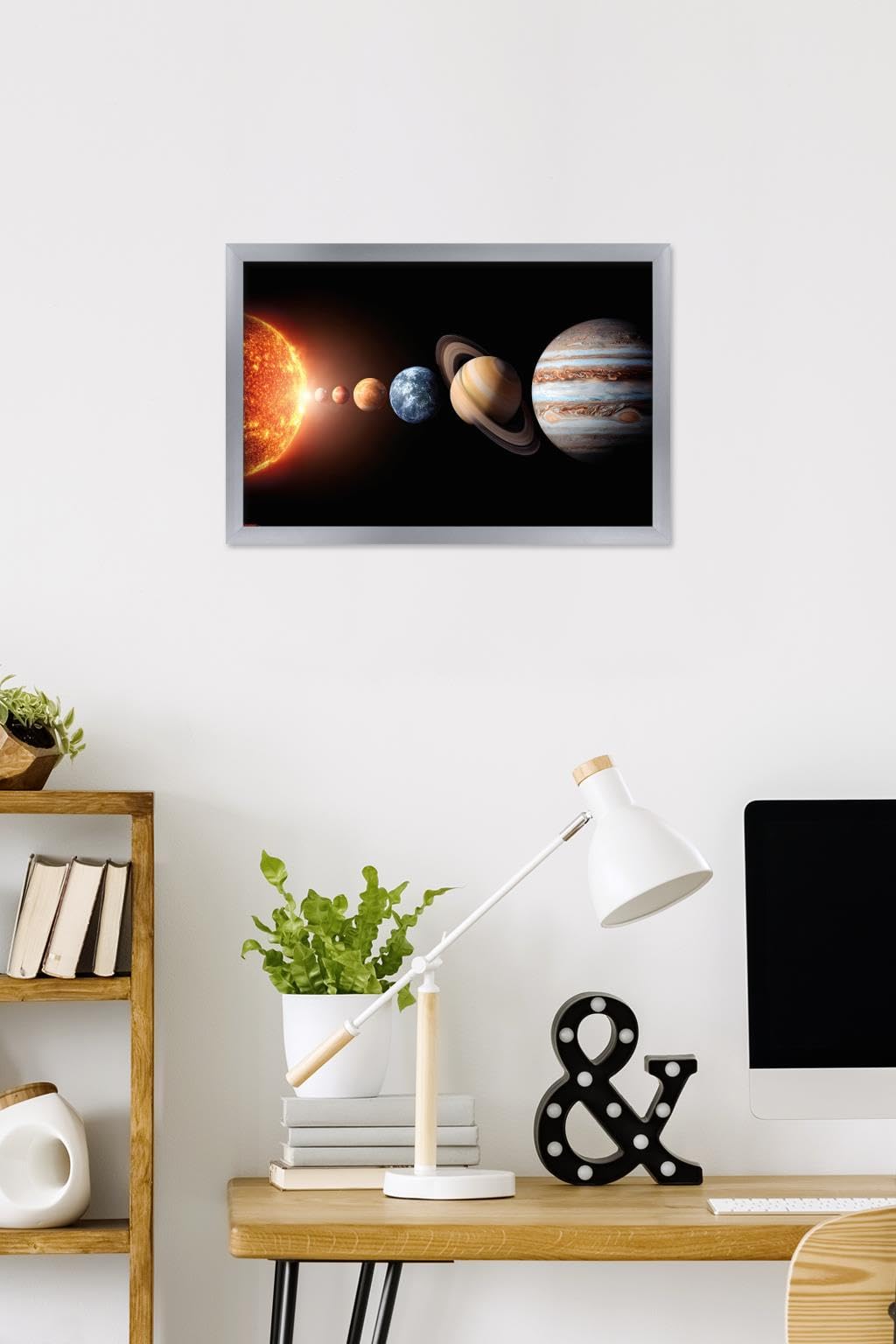 Science - Solar System Planets 26 Wall Poster, 22.4L" x 14.7W", Silver Framed Version