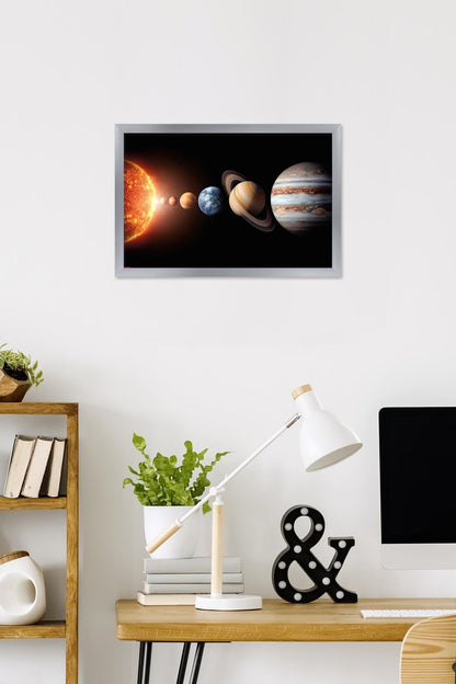 Science - Solar System Planets 26 Wall Poster, 22.4L" x 14.7W", Silver Framed Version