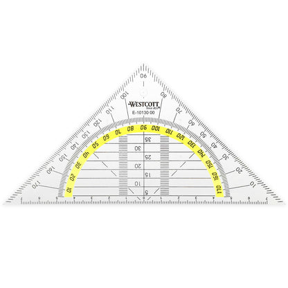Westcott Set Square, Plastic, 14 cm, Transparent, Other Styles Available 1 Items 14 cm/ohne Griff