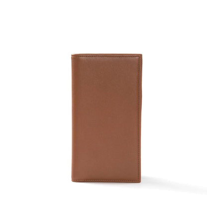 Leatherology Cognac Deluxe Leather Checkbook Cover with Clear Divider - Fits standard top or side tear checks, includes removable durable divider, expandable pen loop