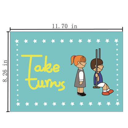 SANTSUN 9 Good Habits Polite Class Rules Teacher Classroom Signs.English Poster Classroom Wall Decoration. Class Organization Charts.