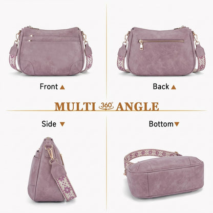 BELTANA Crossbody Bags for Women, Medium Shoulder Handbags, Satchel Purse with Multi Pockets (Purple)