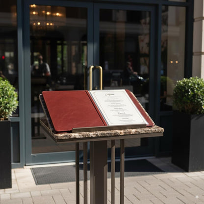 2-Pack Premium Vegan Leather Menu Cover 8.5 x 11, 4 Page 8 View Menu Folder with Clear Sleeves, Restaurant Menu Holder, Portfolio Binder, Sheet Music Folder, Hotel & Guesthouse Presentation Book