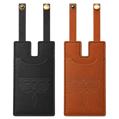RJLCTH 2 Pcs Western Boot Wallet for Women, Brown/Black Leather Credit Card Holder, Snap Strap Insert for Standard Women's Western Boots, Casual Storage for Rodeos and Country Concerts
