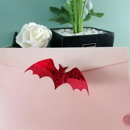 Adam Victor 3D Bats Wall Stickers, Halloween Decors- 36 Black Bats and 36 Red Bats- Halloween Party Decoration