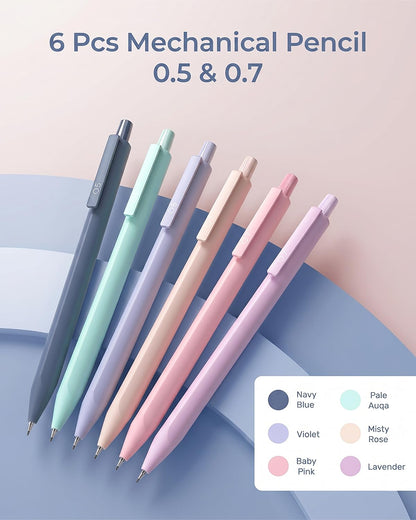 Nicpro 57 PCS Aesthetic Book Annotation Kit with Pen Case, 12 Dual Highlighters, 5 Gel Pens, 6 Mechanical Pencil, 2 Markers 1200PCS Transparent Sticky Notes and Tabs for Bible Study Student Stationary