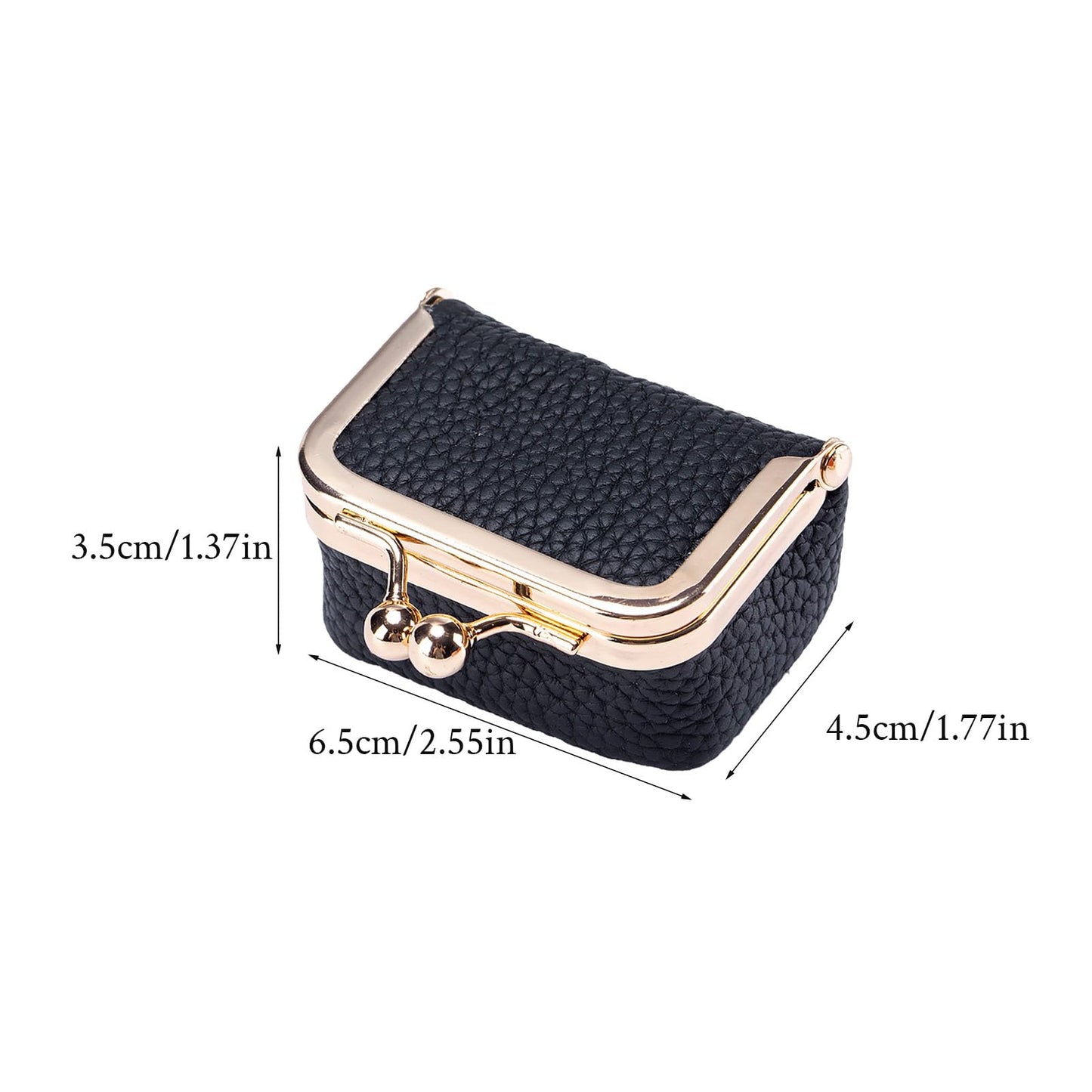 FURZART Genuine Leather Jewelry Travel Case Mini Portable Organizer with Kiss Lock & Anti-Tip Design, Stable Small Jewelry Box for Earrings, Rings, Coin Purse for Travel (2.55x1.77 Inch, Pink)