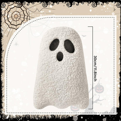 Ghost Pillow,Ghost Decor,Halloween Pillows Set of 2 White Cute Ghost Indoor Decorative Throw Pillow Ghost Plush Pillows for Halloween Decorative Home Sofa Bed Ghost Decor Cushion(11.8 Inch)