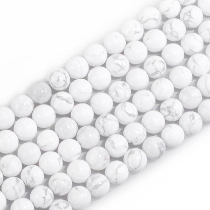 6mm Natural Gemstone Round Howlite Loose Beads for Jewelry Making Bracelets Necklace Earrings Art Craft (60-62pcs/strand)