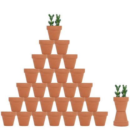 32pcs Small Mini 2" Terracotta Pot Clay Ceramic Pottery Planter, Cactus Flower Nursery Terra Cotta Pots, with Drainage Hole, for Indoor/Outdoor Succulent Plants, Crafts, Wedding Favor