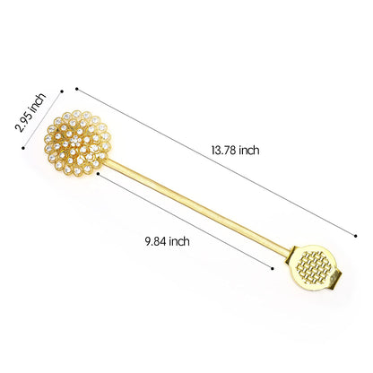 Mightree Magnetic Curtain Tiebacks,Magnet Curtain Clips with Stretchy Metal Rope for Home Office,Outdoor Decor Curtain Holdbacks,2 Pack Drape Holdbacks,Gold Diamond Flower