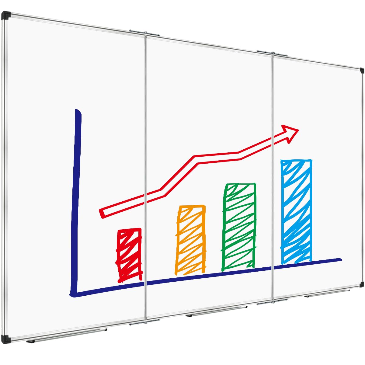 XBoard Magnetic Whiteboard 72 x 48 Inch, 6'x4' Dry Erase Board with Aluminum Frame | Foldable Wall-Mounted Whiteboard for Home Office, Classroom, Conference Room