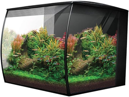 Fluval Flex 2.0 Aquarium Kit - Freshwater Fish Tank with Curved Glass - Includes 7500K LED Light, Lid and 3-Stage Filtration System (9 Gallon)