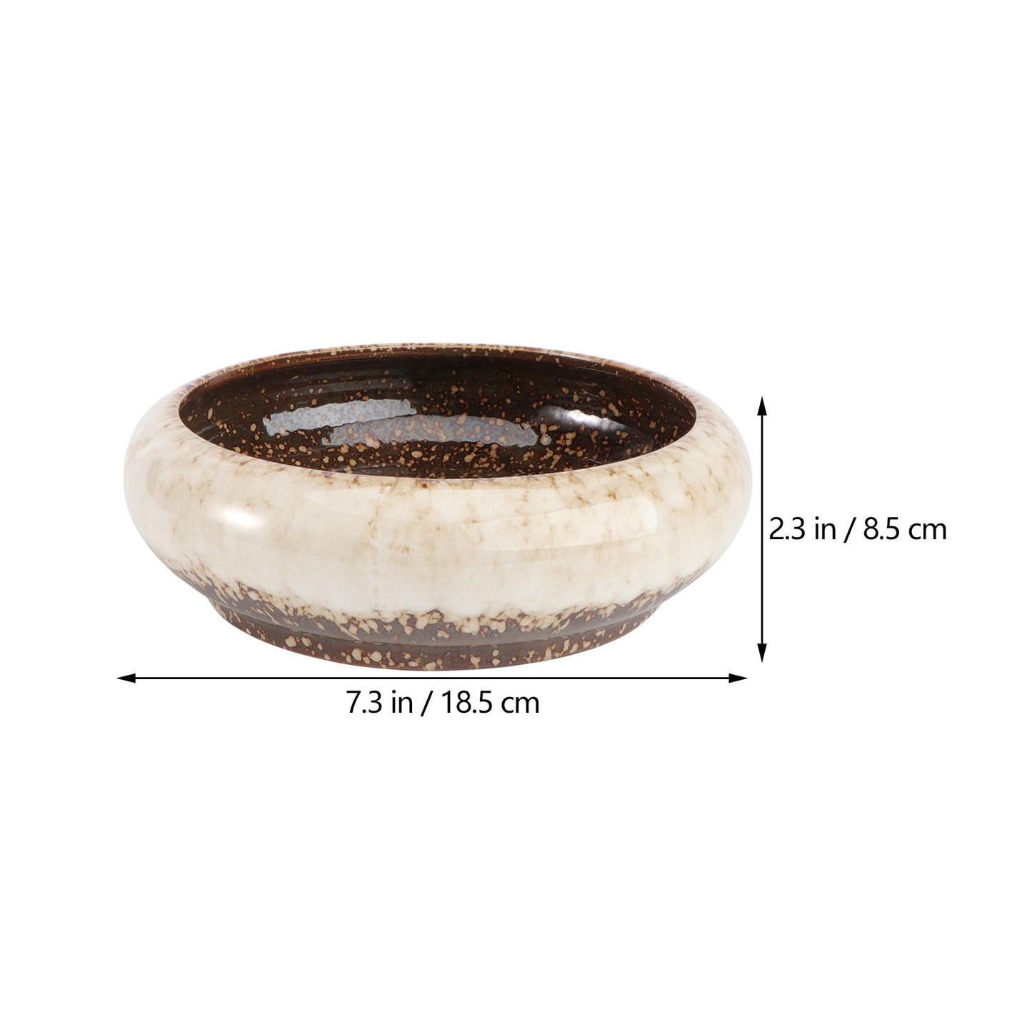 Kisangel Hydroponic Ceramic Flower Pot 7.28X7.28X2.28 Inch Creative Indoor Outdoor Planter for Succulents and Small Plants