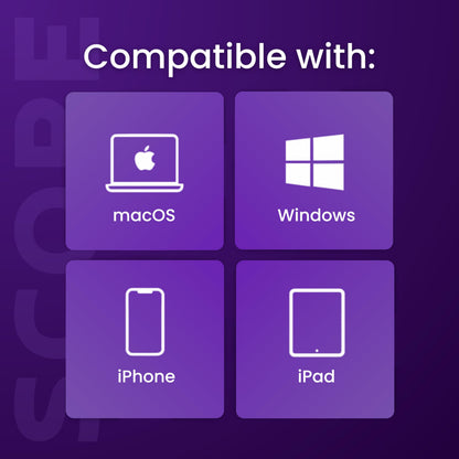Scope Remote- Remote for Anki. Customizable with Anki Add-on, Compatible with Windows, Mac, iOS, iPad, and Android. Quizlet Compatible, Anki Controller. Amethyst Purple, Plus (16-18 Hours Battery)