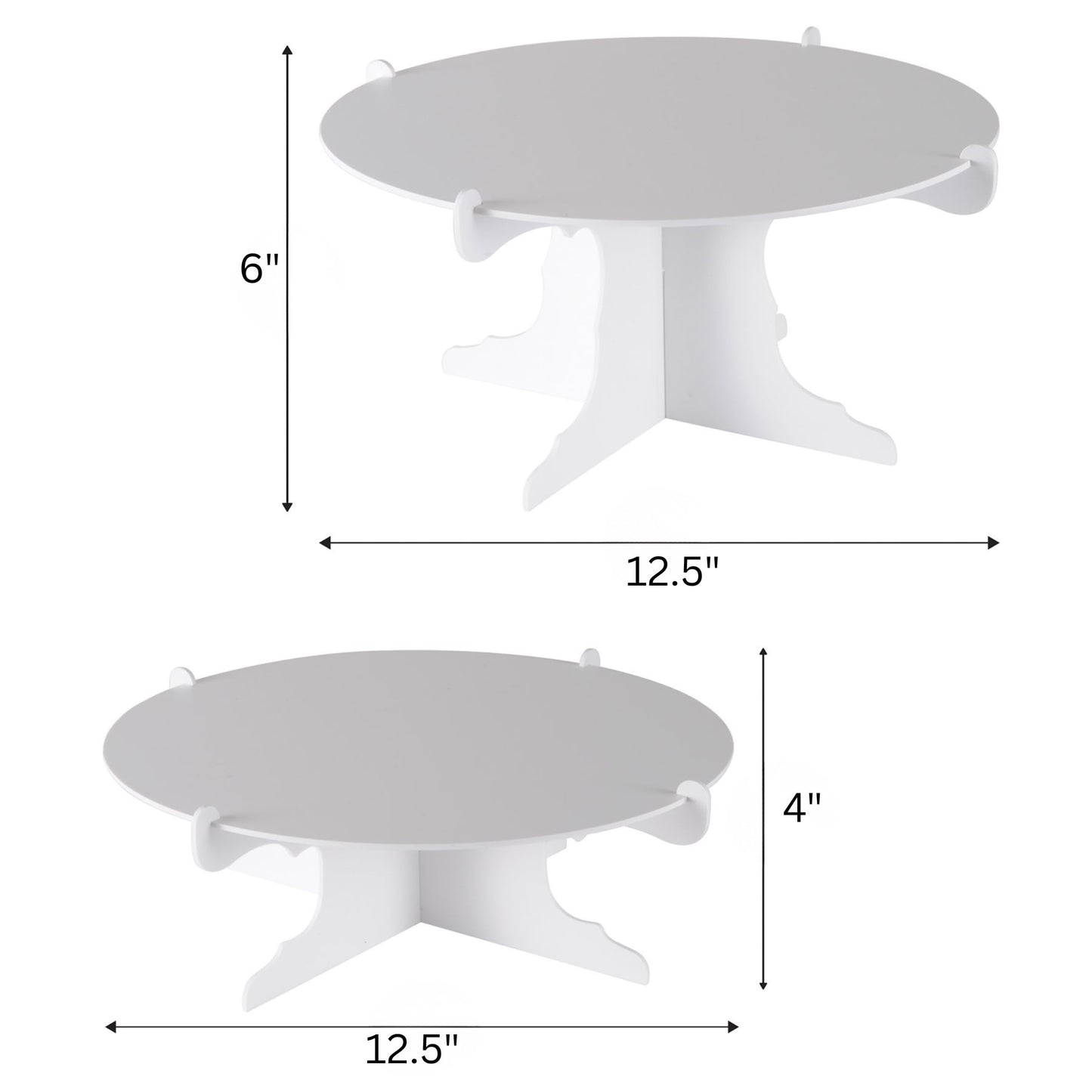 Beistle 2 Piece Durable Cake Stands for Weddings Birthday Party Cupcake Holders Baby Shower Celebration Supplies, 12.5" x 6", White