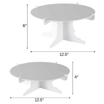 Beistle 2 Piece Durable Cake Stands for Weddings Birthday Party Cupcake Holders Baby Shower Celebration Supplies, 12.5" x 6", White