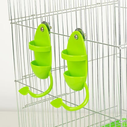 2pcs Plastic Pet Bird Cuttlebone Holder Food Holder, Cuddle Bone Feeding Racks, Cuttlebone Holder for Cockatiels Parakeets Budgies Finches Green
