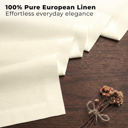 Classic Linen™ by D'Moksha Ivory Table Runner 48 Inches, 100% Pure Linen, Coffee Table Runner, 14 x 48 Inch for Dresser Tables- Summer