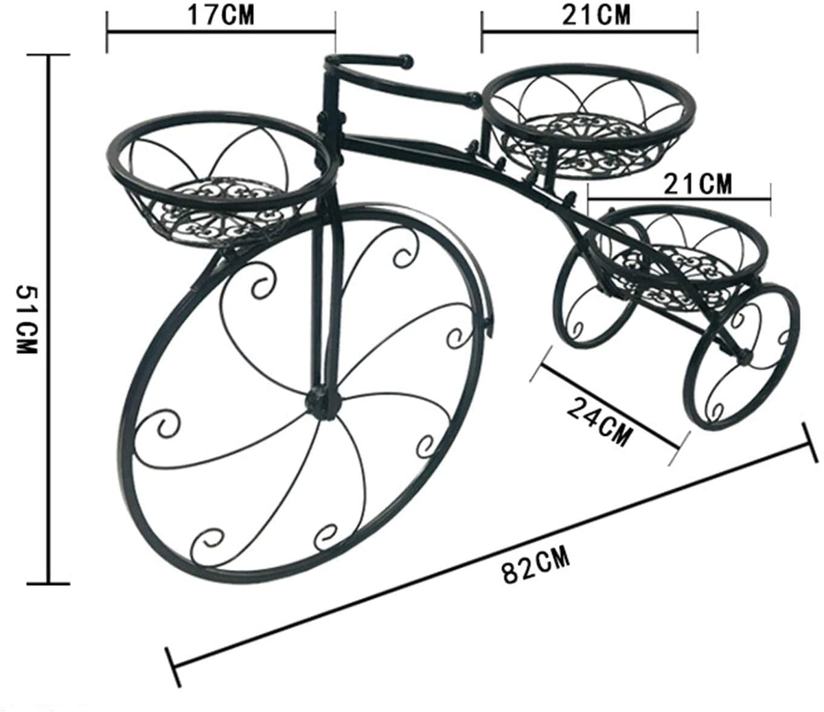 YIYIBYUS Multilayer Plant Stands,Tricycle Plant Stand Flower Pot Garden Cart Stand and Plant Holder Display Rack