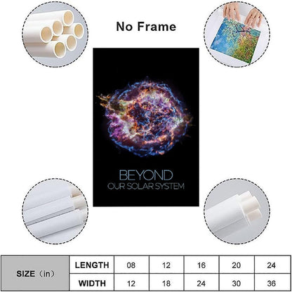 XIAOLOUTINYU Supernova Remnant Canvas Wall Art 16x24 Inch Unframed – Deep Space Nebula Astronomy Poster, Universe Science Decor for Classroom, Bedroom, Home Office, Space Gift