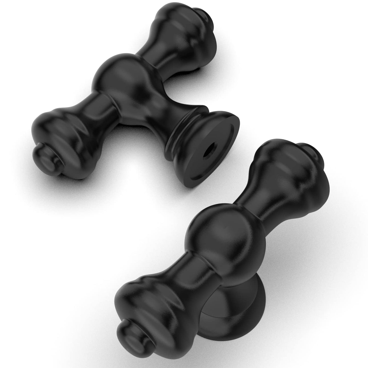 Amerdeco 10 Pack Matte Black Kitchen Cabinet Knobs 2.1 Inch(53mm) Single Hole Cabinet Handles Dresser Knobs Drawer Knobs and Pulls for Bathroom Cabinets