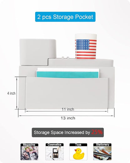 Couch Cup Holder Tray, VIENFUT Silicone Anti-Slip Sofa Armrest Tray with Side Pockets, BPA-Free Anti-Spill Couch Drink Holder for YETI, Remote, Snacks, Cellphone and iPad, Ideal Gift (Griege)
