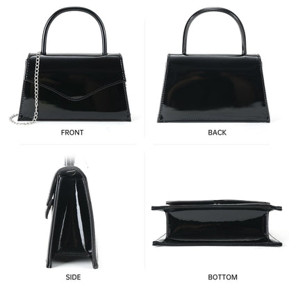 Milisente Women's Evening Bag Bridal Party Clutch Purses Cocktail Prom Handbags with Patent Leather(Black)