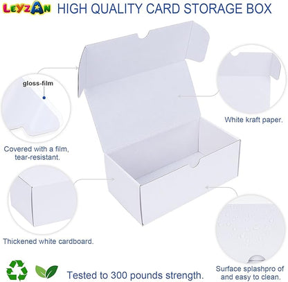 Trading-Card Storage Box, 4-Pack • 400 Count Corrugated Cardboard Storage Box with dividers & labels for TCG/Magic/Mtg Storage and Collection, 7 INCH Horizontal