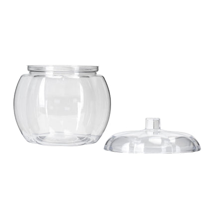 HANZE Appreciation Gifts for Teacher Women - Pumpkin Shaped Container with Lid, Plastic Pumpkin Jar for Candy, Treats, Spices, Party Ornaments, Halloween Decorations, Gift Box - Clear (2 Pack)