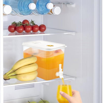 2 PCS 2 Gallon Fridge Beverage Drink Dispenser with Spigot Leak Proof Lids Filter Screen Juice Container Sealed Plastic Lemonade Water Milk Cold Hot Drink Tea Jug for Parties