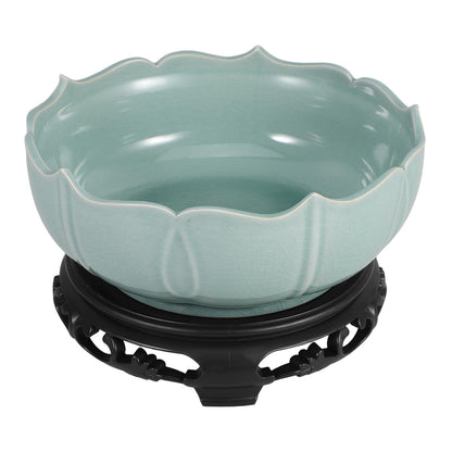 YARNOW Hydroponic Flower Pot 7.67X7.28X2.95 Inch Lotus Bowl Planter for Indoor and Outdoor Plants Ceramic Hydroponic Pot Ideal for Succulents Water Lilies and Daffodils