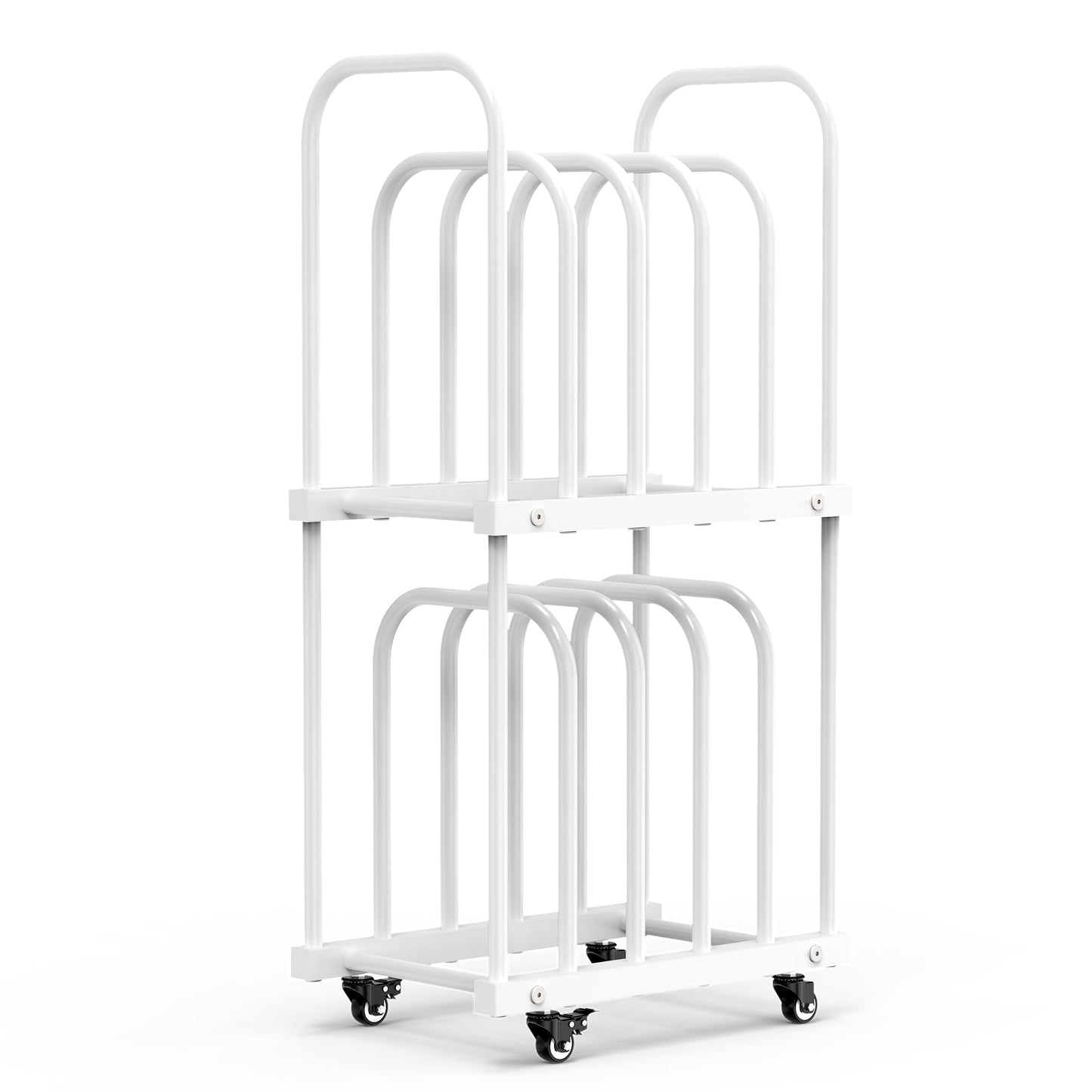 BERPET Art Storage Rack with Wheels, Double-Tier Adjustable Metal Drying & Display Stand for Canvas, Boards, Prints, and Artwork – Heavy-Duty Mobile Organizer for Studio, Classroom