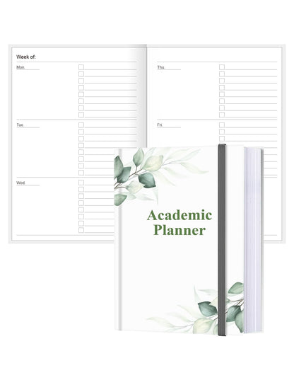 Academic Planner for 2026-2027 or Anytime – 5.8" x 8.5" Undated Weekly Student Planner For Homeschool, High School, College & Nursing Students, 200 Pages, Green Leaf