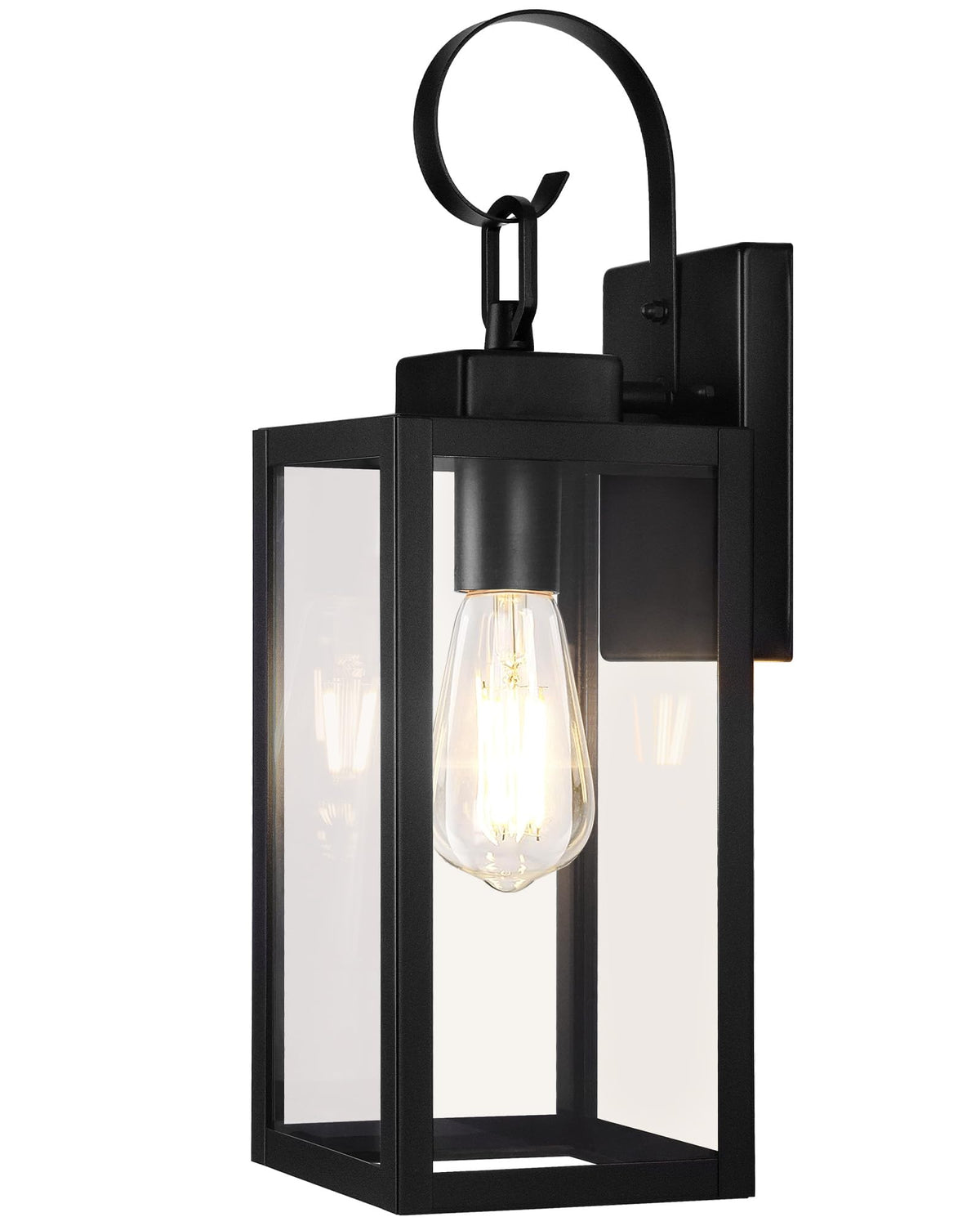 BesLowe Outdoor Wall Light Fixture, Waterproof Metal Porch Light, 16.5in Matte Black, Model 9046