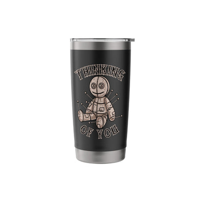 Halloween Voodoo Doll Thinking of You Funny Goth Humor Retro Stainless Steel Insulated Tumbler
