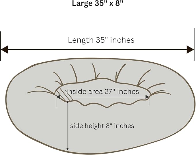 Organic Cotton Canvas Dog Bed: Removable Cover, Natural Fill - Made in USA (Cow Print Brown White, Large 35" x 8" inches)