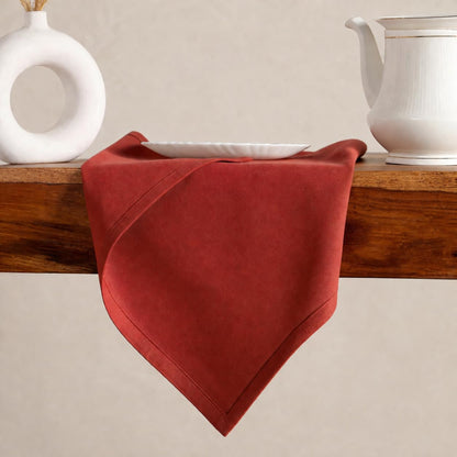 LANEPORTIA Cloth Napkins Set of 12 Solid Dinner Napkins 18x18 Inch, 100% Cotton, Soft Absorbent Reusable Washable Durable Napkin, Decorations, Restaurant, Wedding & Table Décor, Everyday Use - Rust