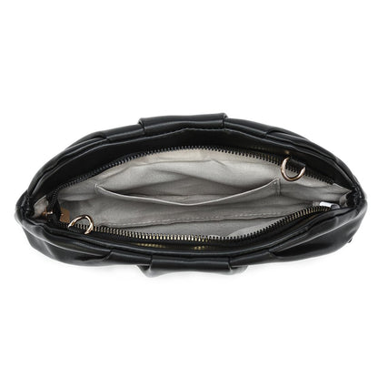 Dreubea Women's Fashion Cloud Shape Evening Bag Charming Fold Leather Clutch Handbag with Chain Beige