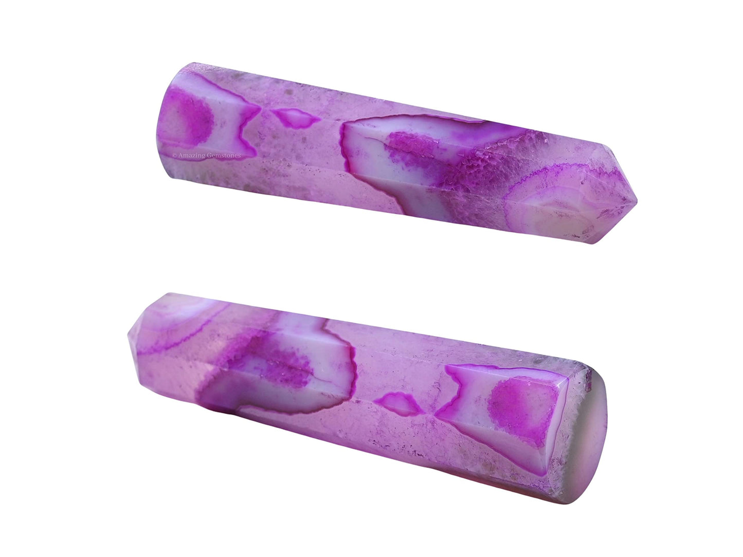 Amazing Gemstone Pink Agate Crystal Towers - Natural Healing Crystal Point Obelisk for Reiki Healing and Crystal Grid (3" to 4" INCH)