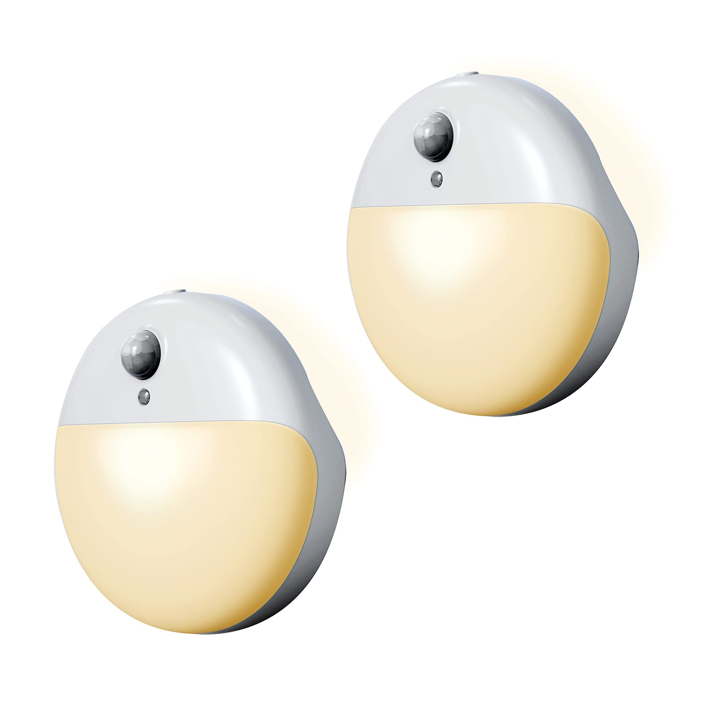 YUNLEX 2 Pack Motion Sensor Night Light, 2 Light Sources, 3 Light Modes, Night Light for Stairs, Bathroom, Bedroom, Hallway, Kitchen, Amber