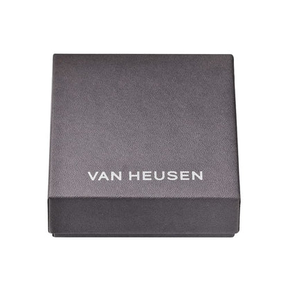 Van Heusen Men Braid Leather Bracelet with Stainless Steel Ornaments (Black, Stainless Steel)