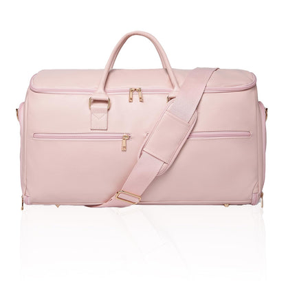 seyfocnia Convertible Travel Garment Bag, Carry On Garment Bag for Women, 2 in 1 Hanging Suitcase Suit Business Travel Bag Weekender Bag, Pink