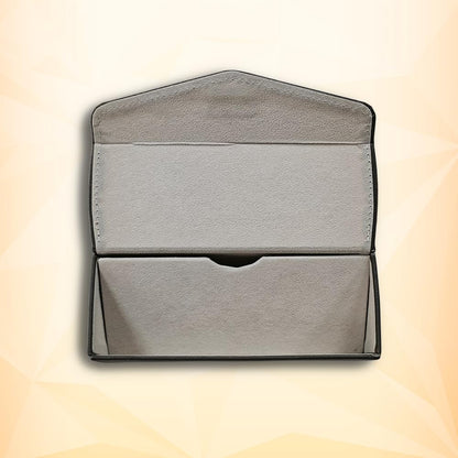 TRISKEL EYEWEAR Handmade Double Sunglasses Case, Premium PU Leather with Soft Flocking Lining (Warm Charcoal)